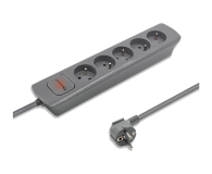 QOLTEC Listwa zasilająca - 5 gniazd, 1.8m, szara 50275 - 1122535 - zdjęcie 1